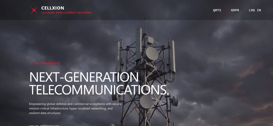 cellXion — telecoms brand site homepage